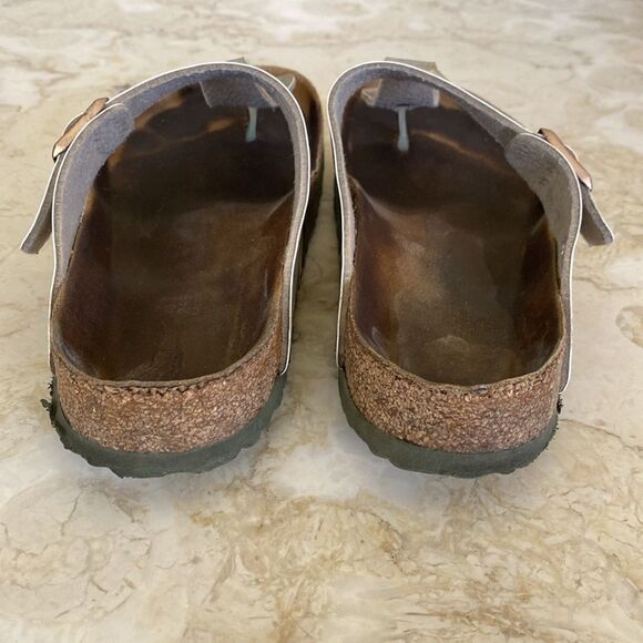 Birkenstock Birko Flor GIZEH Meadow Flowers Khaki SOFT FOOTBED - Picture 8 of 13